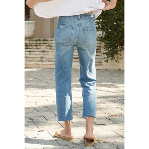 FRANK & EILEEN Monaghan High Rise Straight Leg Cropped Jeans - Picture 2 of 11